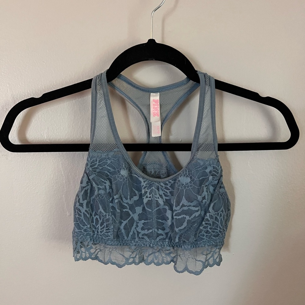PINK Victoria secret blue lace bralette